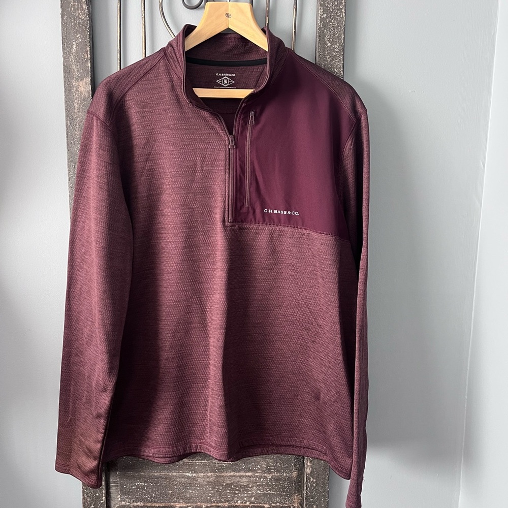 G.H. Bass & Co. Burgundy Quarter-Zip Pullover